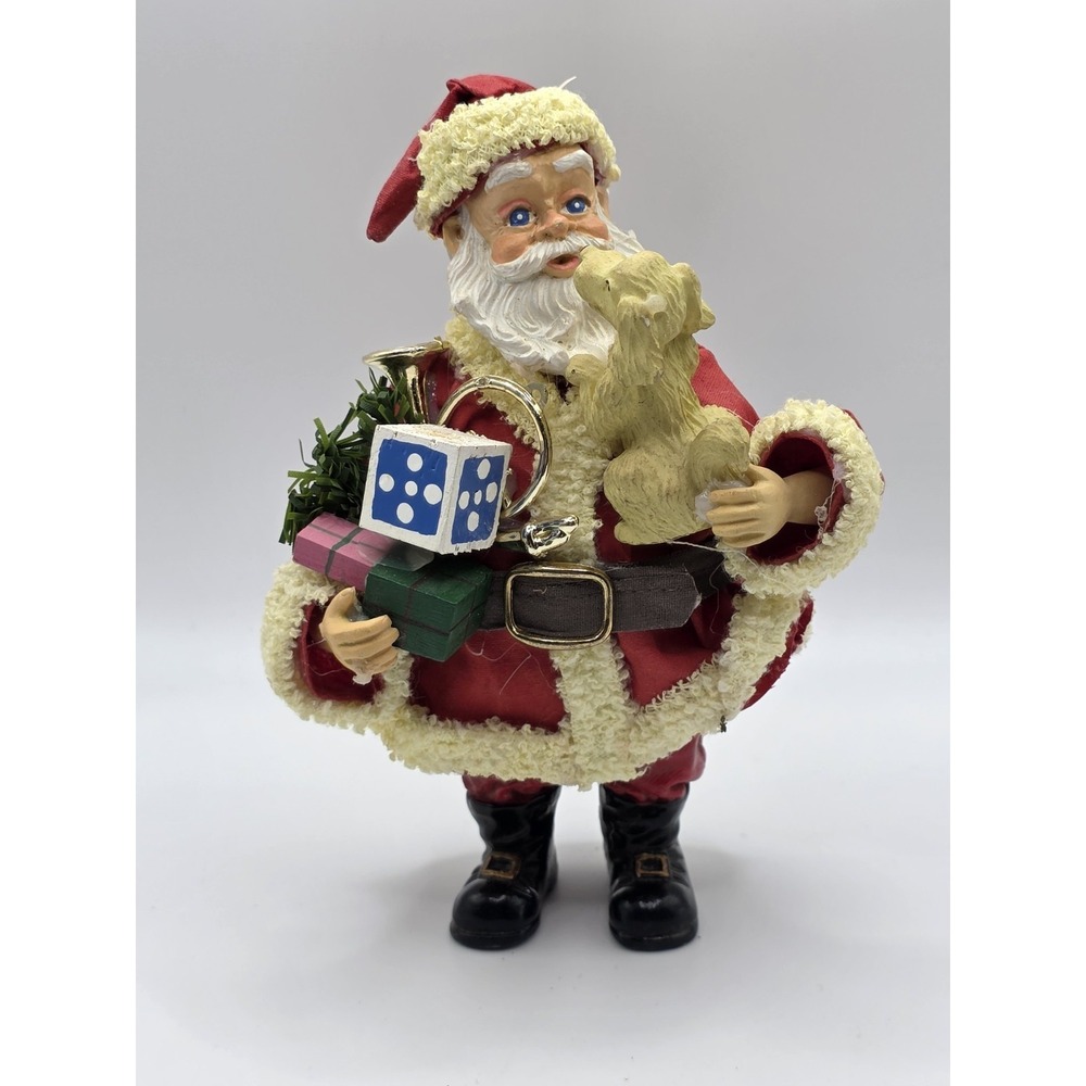 Possible Dreams Clothtique Santa figurine Presents Dog